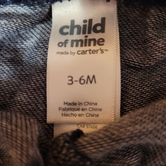 Lot Child of Mine, Place 3-6M 3 Pants 1 Long Sleeve Football One Piece - Picture 4 of 5